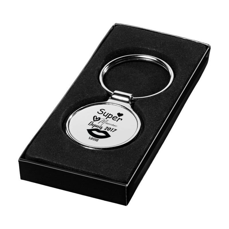 porte clé personnalisé rond "Maman depuis"