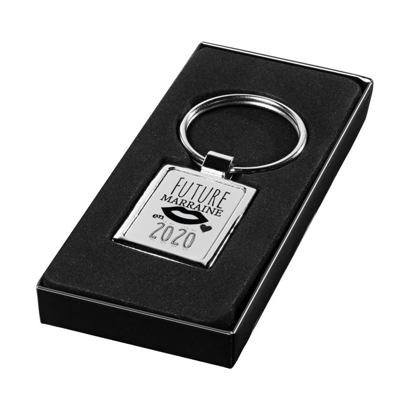 porte clé personnalisé rectangulaire "Future marraine"