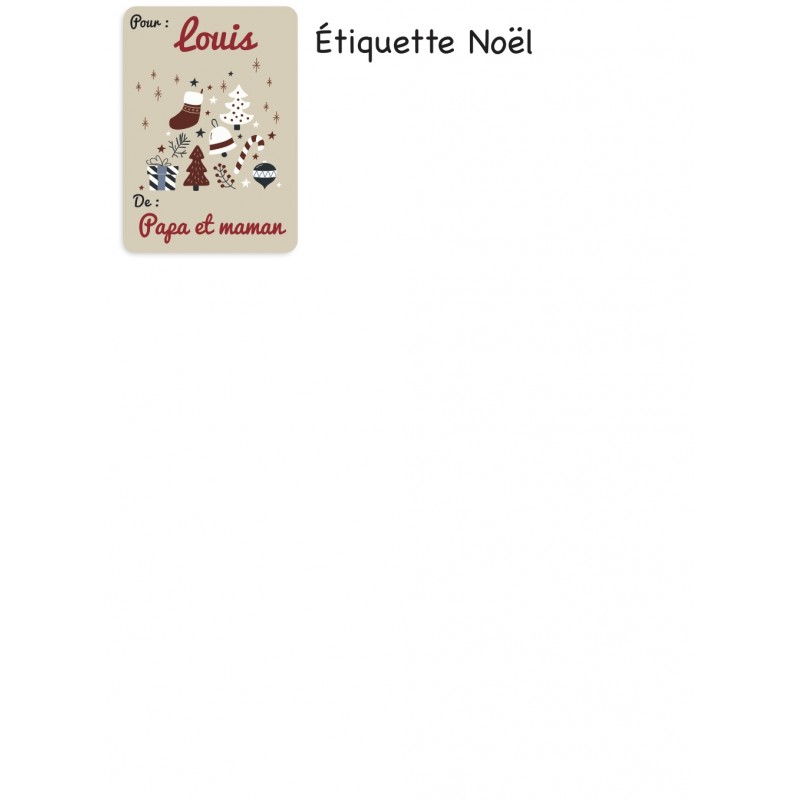 Étiquette individuelle cadeau de noël